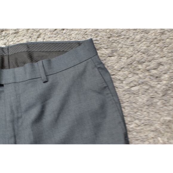 Calvin Klein Men's Gray Solid Straight Dress Pants 32x32 Polyester Zip - Picture 5 of 6